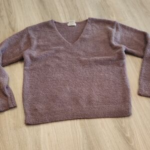Softies | Cozy Mauve V-Neck Sweater